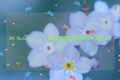 IDC MarketScape：工业数据智能报告正式发布(1769-OF2)