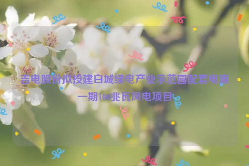 吉电股份拟投建白城绿电产业示范园配套电源一期100兆瓦风电项目