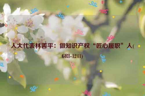 人大代表林善平：做知识产权“匠心履职”人(GRI-1241)