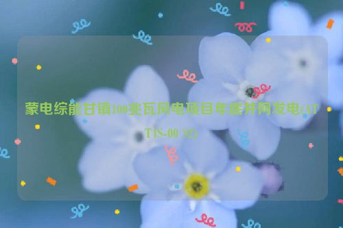蒙电综能甘镇100兆瓦风电项目年底并网发电(ATT4S-00 S2)