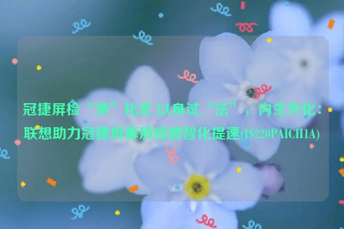 冠捷屏检“净”化史 以身试“法”，内生外化：联想助力冠捷屏幕质检数智化提速(IS220PAICH1A)