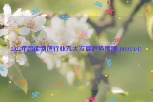 2022年智能制造行业九大发展趋势预测(10101/1/1)