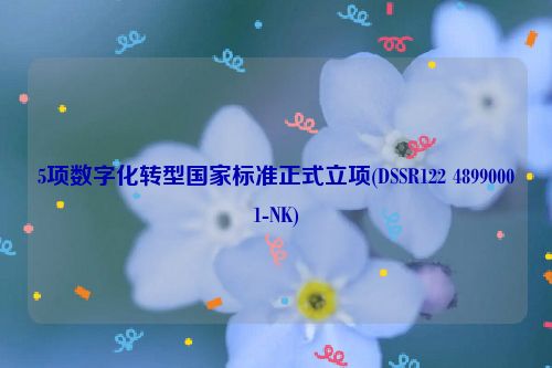 5项数字化转型国家标准正式立项(DSSR122 48990001-NK)