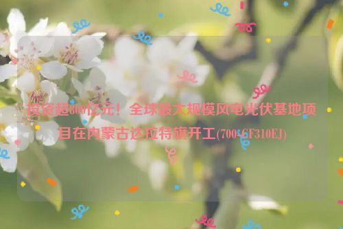 投资超800亿元！全球最大规模风电光伏基地项目在内蒙古达拉特旗开工(700-CF310EJ)