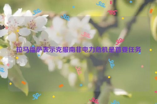 拉马福萨表示克服南非电力危机是首要任务